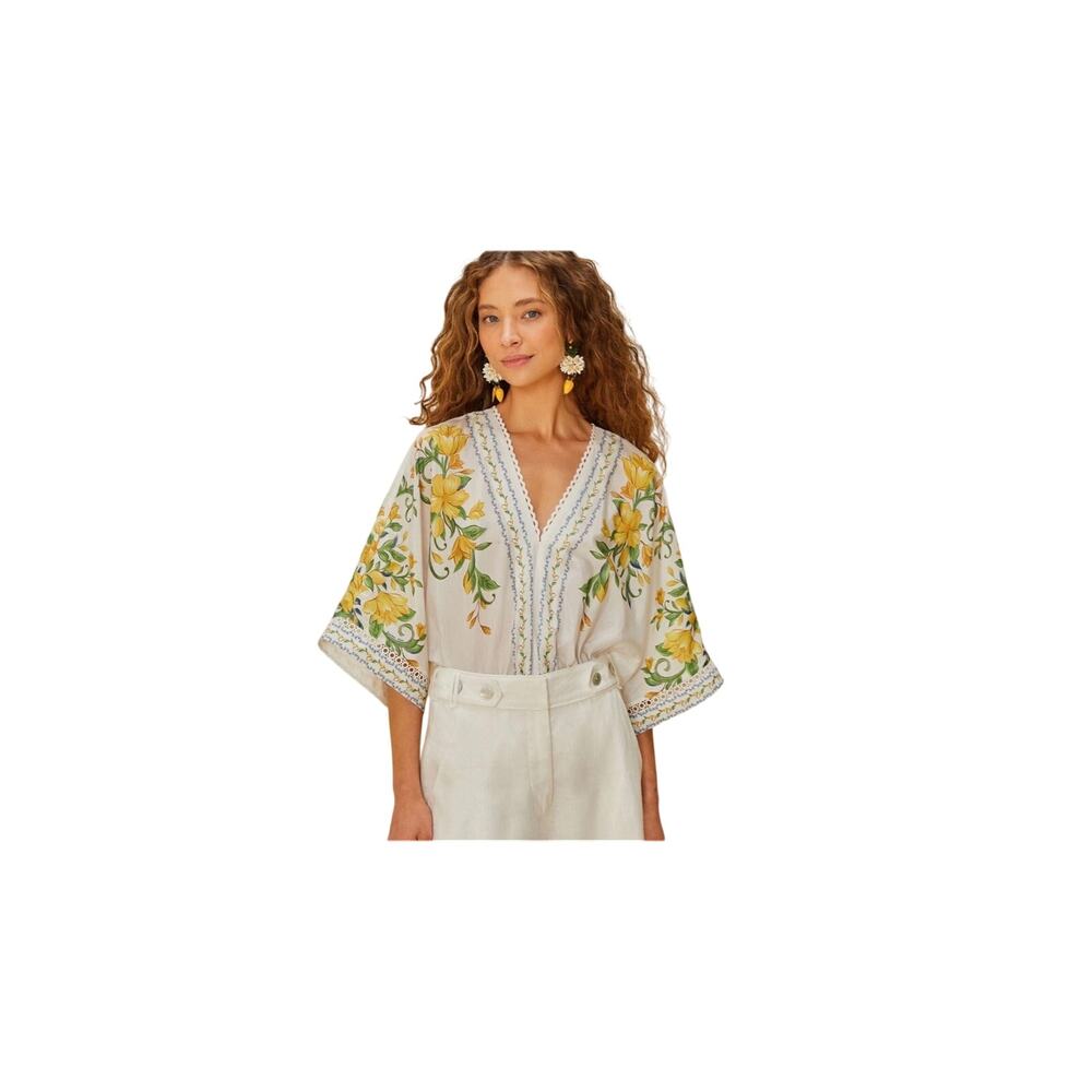 Farm Rio Sicily dolman sleeve bodysuit XS